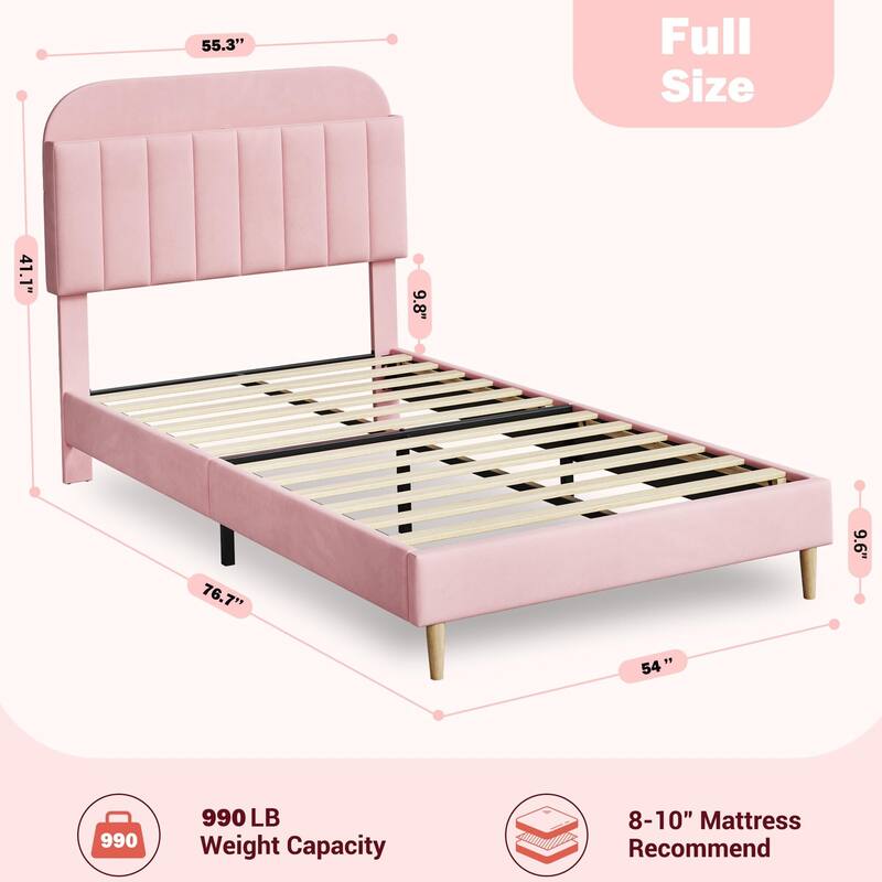 Bed Frame with Bookcase Headboard for Bedroom