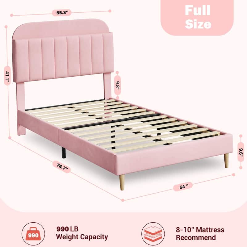 Twin/Twin XL/Full Size Bed Frame with Bookcase Headboard