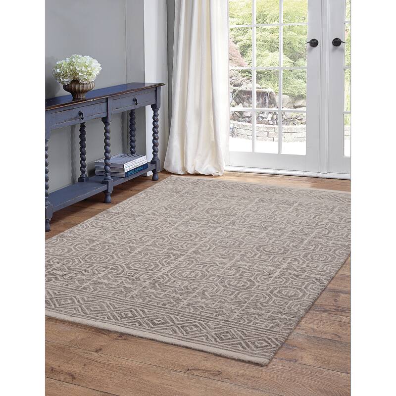 Edison Grey and Ivory Area Rug - 6' x 9'