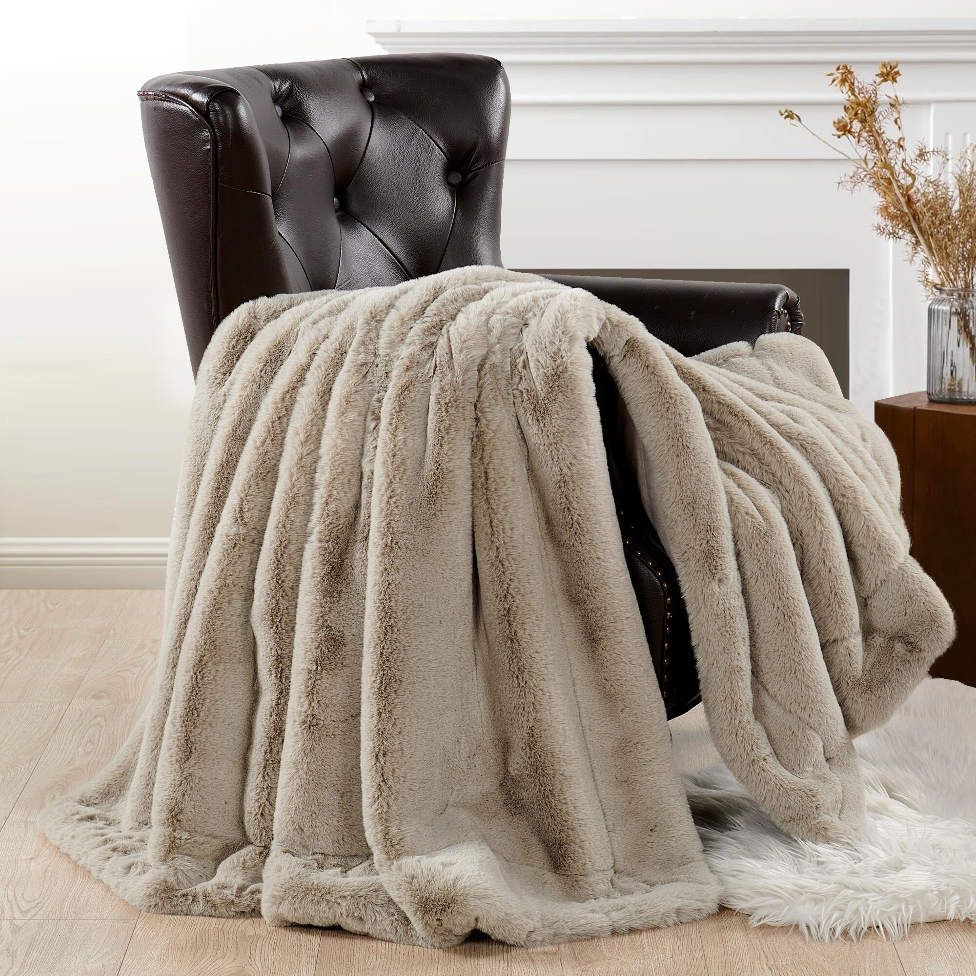 Serenta Heavy Faux Fur Throw Blanket