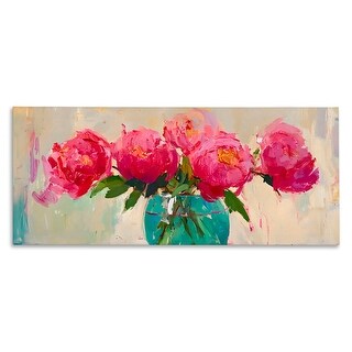 Stupell Vibrant Peonies Vase Canvas Wall Art Design By LSR Creative ...