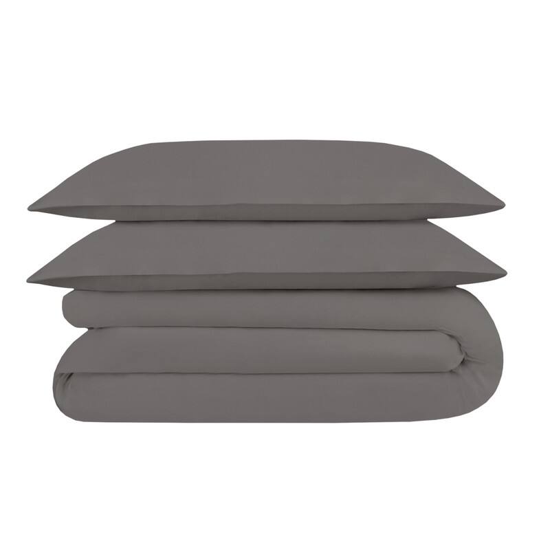 Delara Viscose Derived from Bamboo Duvet Cover Set, Ultra-Soft, Cooling & Breathable Luxury Bedding - Dark Grey - King