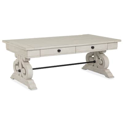 Magnussen Home Bronwyn Alabaster Rectangular Cocktail Table - 50''W x 30''D x 19''H