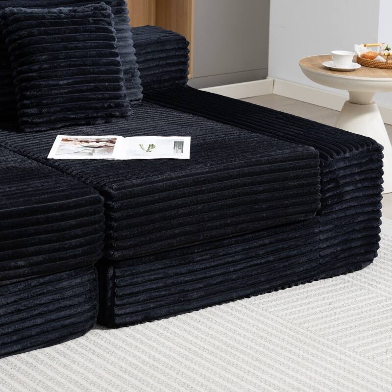 Double Chaise Lounge Sofa, Cloud Plush Sofa Bed, Upholstered Boneless Cloud Sofa Deep Seat, Sleeper Loveseat Chair