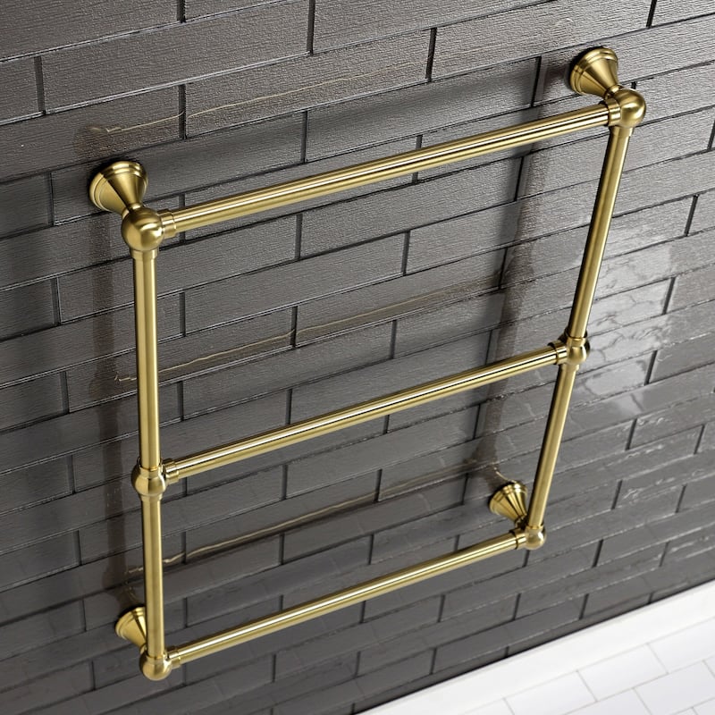 Maximilien 24 in. Wall Mount Towel Rack in Brushed Brass