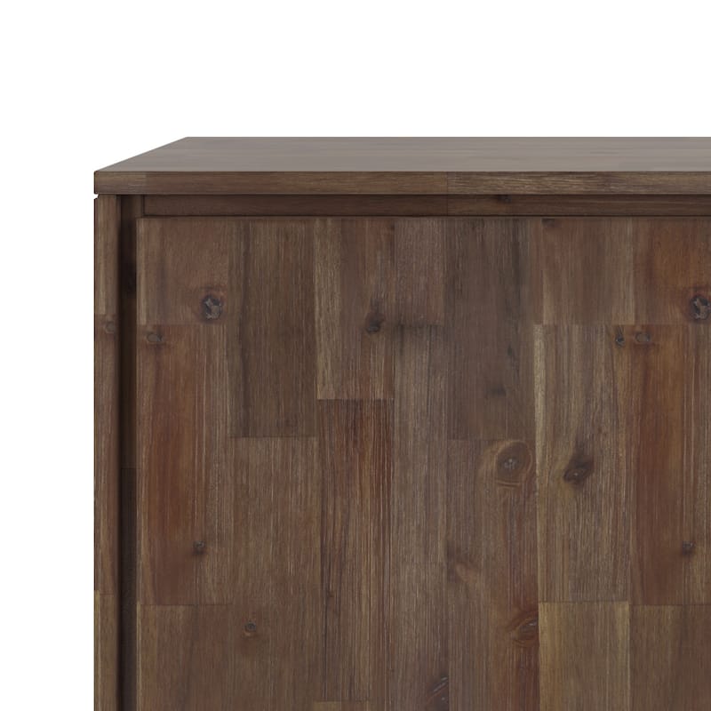 WYNDENHALL Mitchell Metal 60 inch Wide Rectangle Modern Industrial Sideboard Buffet in OAK WOOD - 60'' x 17'' x 30
