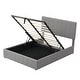 preview thumbnail 7 of 10, Full Size Upholstered Platform Bed with a Hydraulic Storage System, Gray