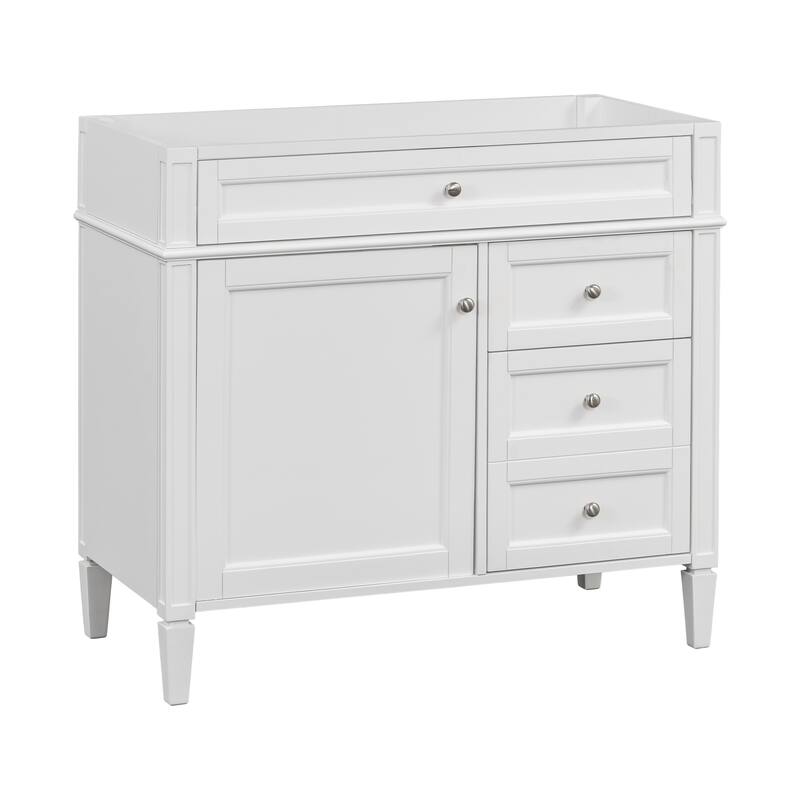 35.74-Inch Modern Bathroom Vanity with 3 Drawers, Tip-Out Drawer, Adjustable Shelf, and Exquisite Roman Leg Design
