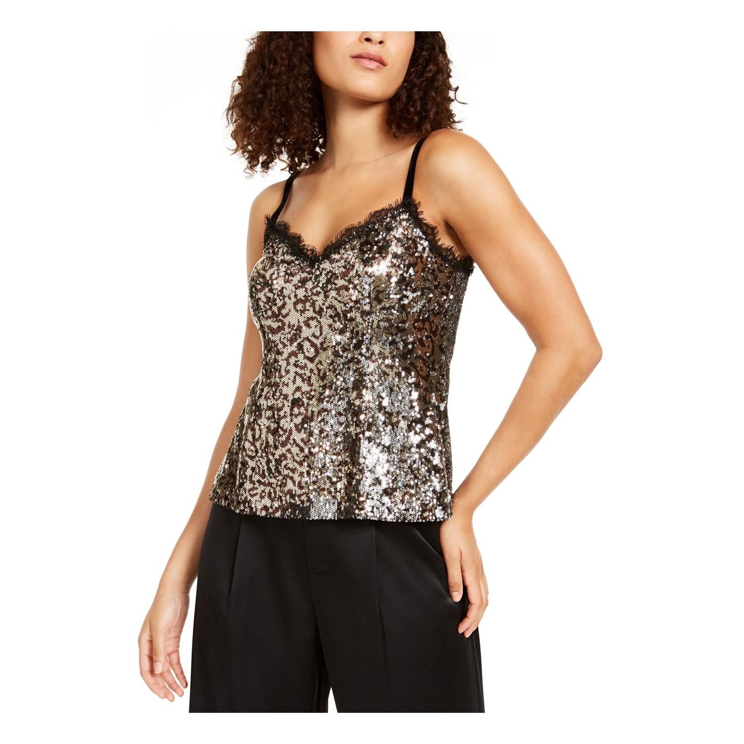 gold spaghetti strap top