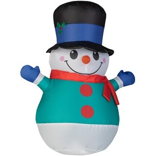 Gemmy Airdorable Christmas Airblown Inflatable Round Snowman, Tall ...