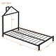 preview thumbnail 5 of 7, Black Twin Size Metal Platform Bed with House-Shaped Headboard