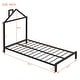 preview thumbnail 36 of 46, Metal Platform Bed for Kids, Low Bed Frame with House Shaped Headboard & Slats Support, No Spring Box Need, Easy to Assembly