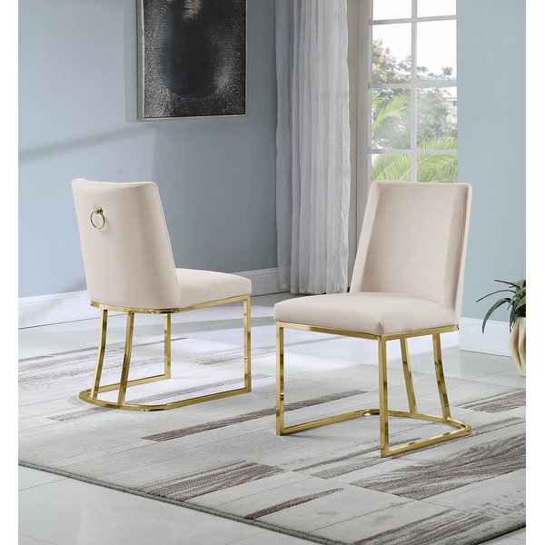 Best Quality Furniture Dining Chair with Gold Stainless Steel Legs