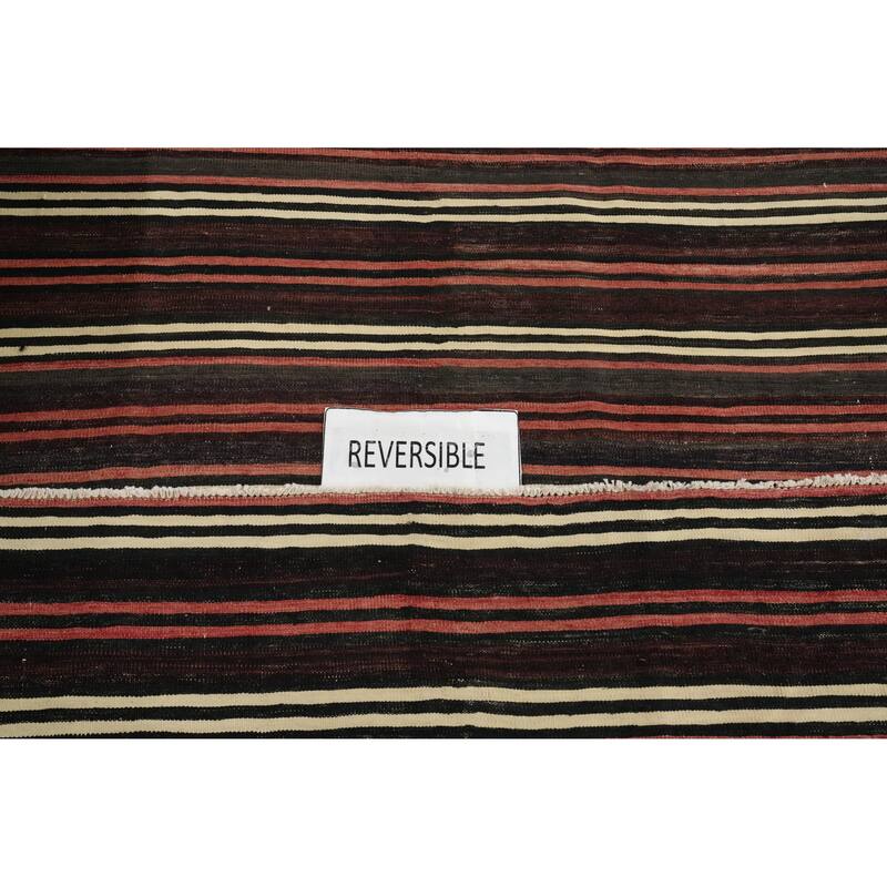 Hand Woven Oriental 100% Wool Carpet Southwestern Geometric Multi-Colored Kilim Area Rug - 9' 4'' X 5' 3''