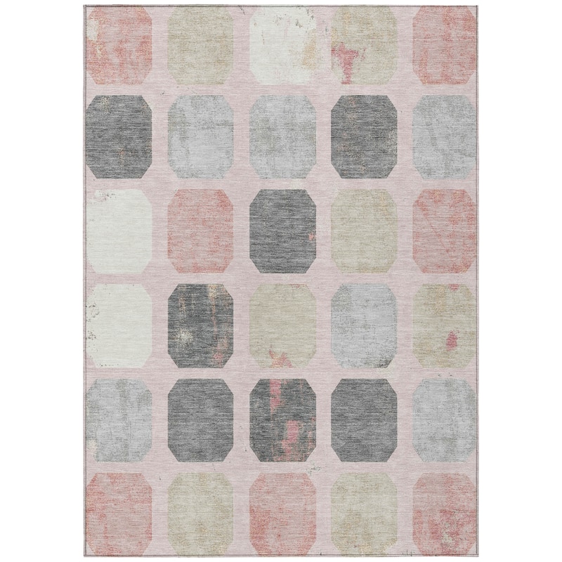 HomeRoots Geometric Transitional Rectangle Outdoor Rug
