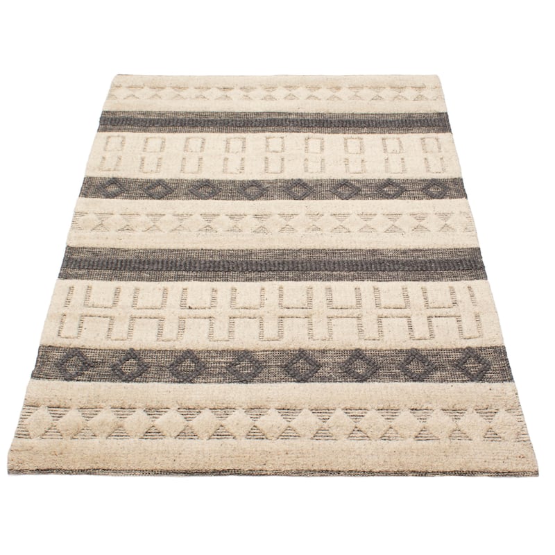 ECARPETGALLERY Braid weave Sienna Cream Wool Rug - 4'11 x 8'0