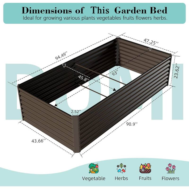 Heavy-Duty Outdoor Garden Planter Box for Vegetables with Safety Edge