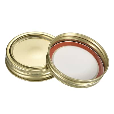 Canning Lids, 12 Sets - Tinplate Split-Type Mason Jar Lids and Bands