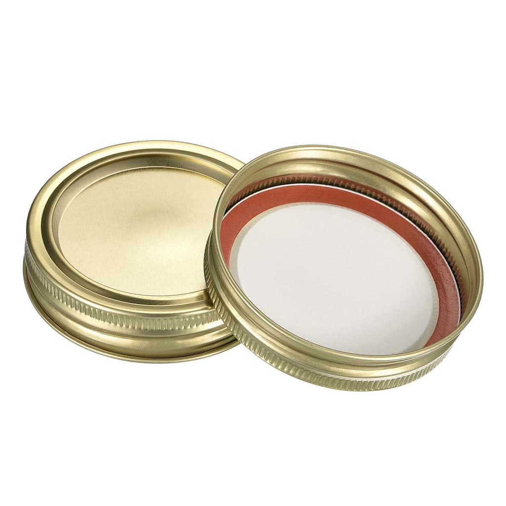 Canning Lids, 12 Sets - Tinplate Split-Type Mason Jar Lids and Bands