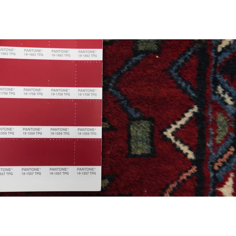Hand Knotted Oriental 100% Wool Carpet Traditional Tribal Red Heriz (serapi) Runner Rug - 11' 0'' X 3' 1''