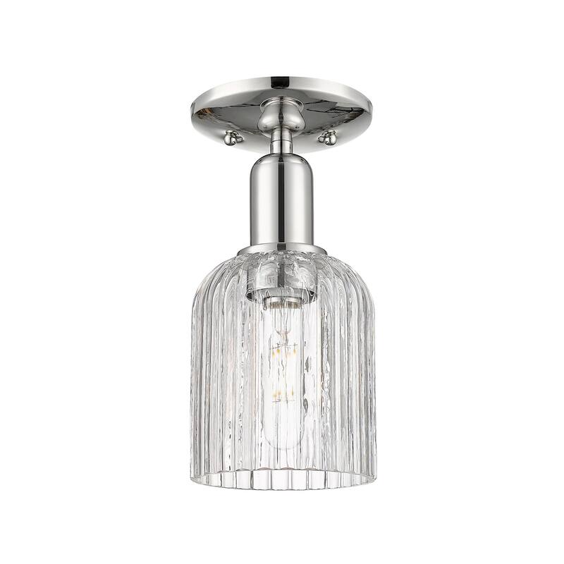 Innovations Lighting 716-1C-11-5 Bridal Veil Semi-Flush Bridal Veil 5" - Polished Nickel / Clear