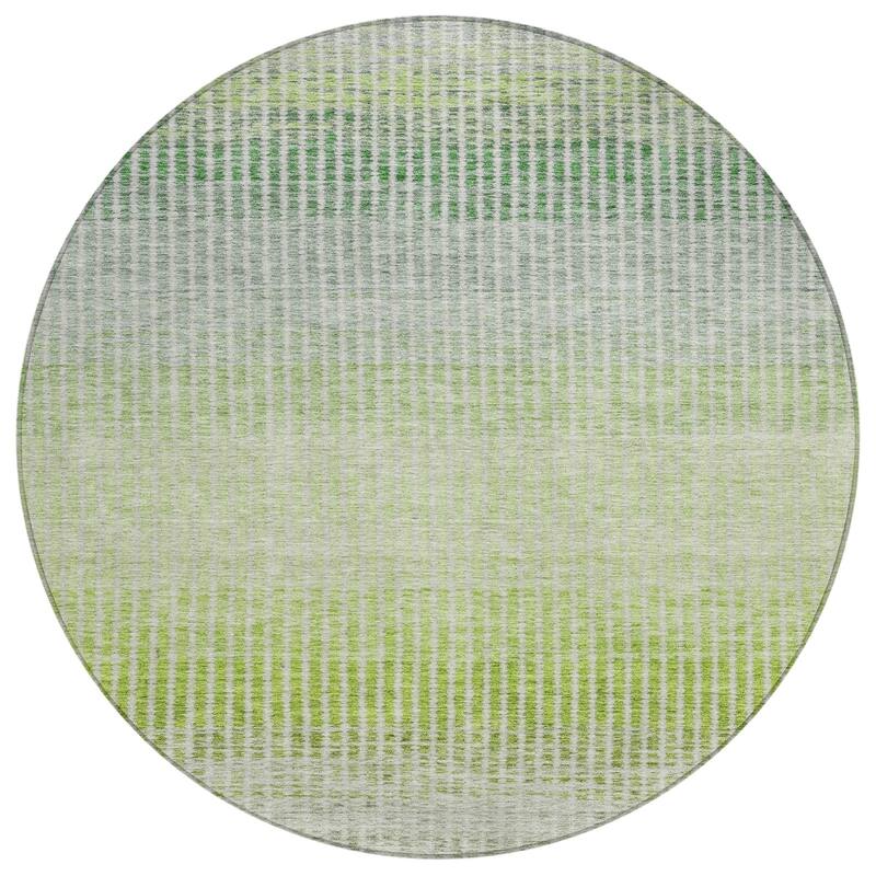 Machine Washable Indoor/ Outdoor Contemporary Stripes Chantille Rug