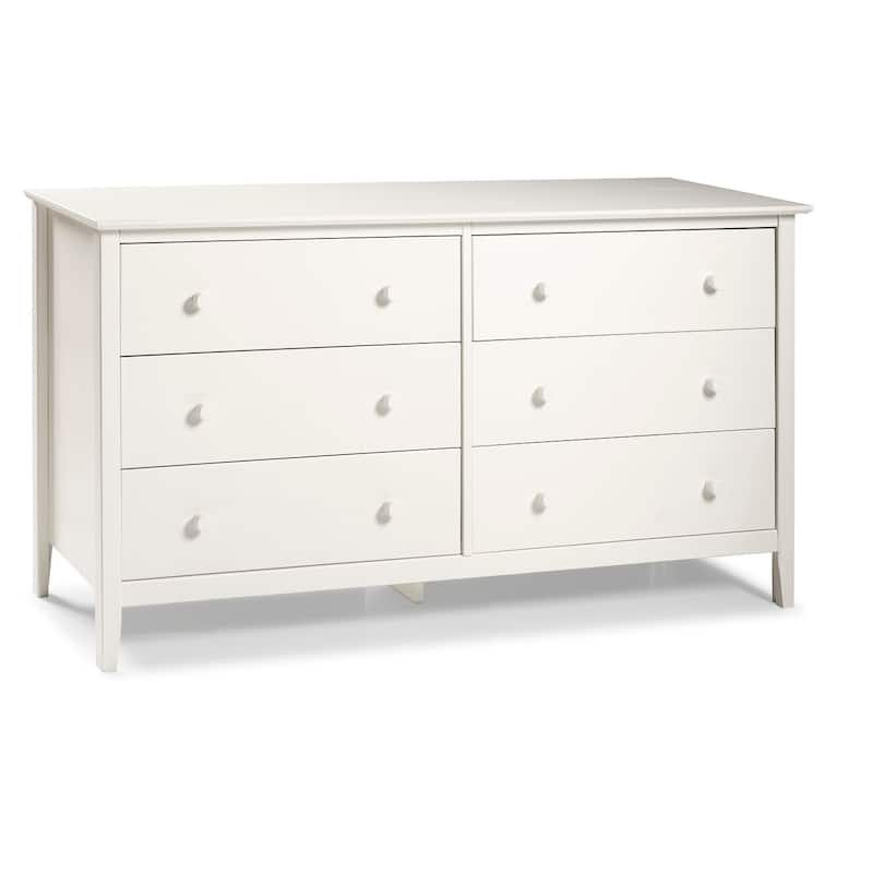 Taylor & Olive Snowberry 6-drawer Pine Wood Tall Storage Dresser - White