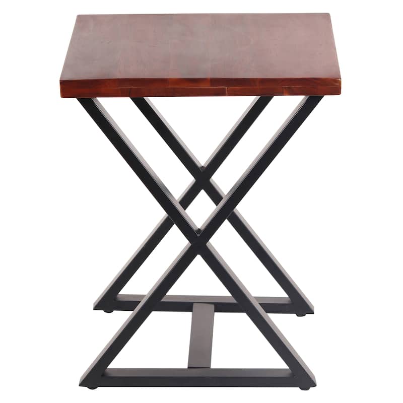 Acacia Wood Cross Leg Living Room Table Set - 46"Lx24"Wx19"H