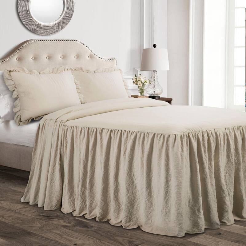 Lush Decor Ruffle Skirt Bedspread Set - Neutral - King