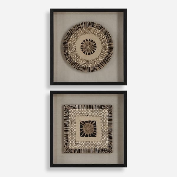 slide 2 of 6, Uttermost 04367 Intertwine 24" x 24" Framed Shadow Boxes - Set of 2 Beige