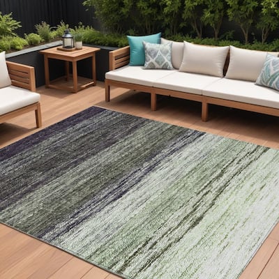 HomeRoots Ombre Transitional Rectangle Outdoor Rug