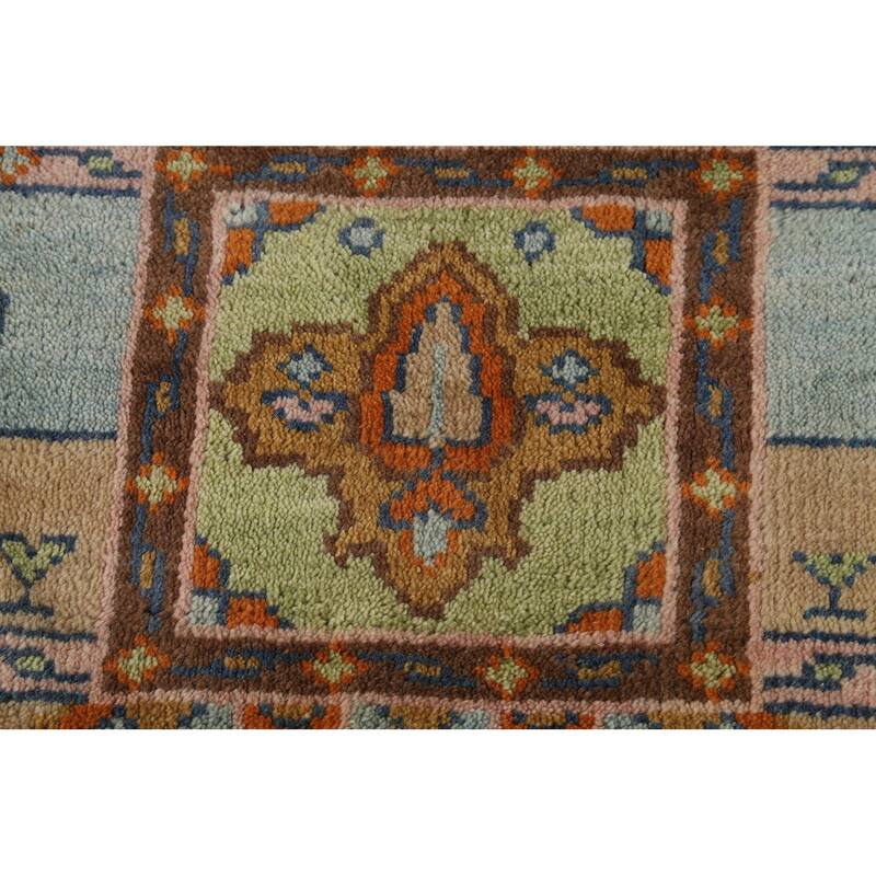 Light Blue Tribal Kazak Oriental Area Rug Handmade Wool Carpet - 8'3"x 9'11"