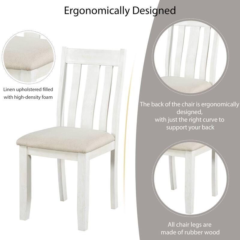 7-Piece Dining Table Set with Extendable Table and 6 Upholstered Chairs