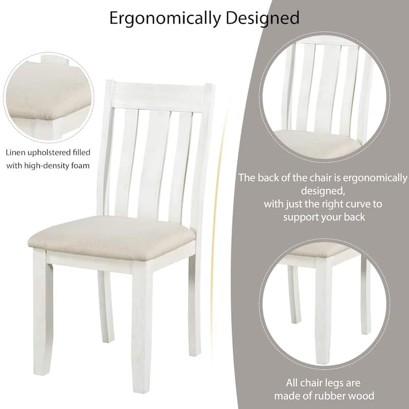 Retro 7-Piece Dining Table Set with Extendable Table and 6 Upholstered Chairs for Elegant Dining