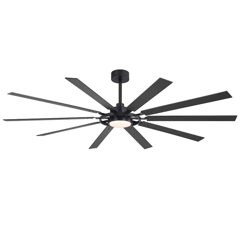 72"/80" Large Windmill Ceiling Fan with Light and Remote(10 Reversible Blades)