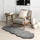 preview thumbnail 13 of 19, Nuloom Eline SuperiorWash Faux Sheepskin Machine Washable Area Rug 2' x 6' - Dark Grey - Hide-Shaped