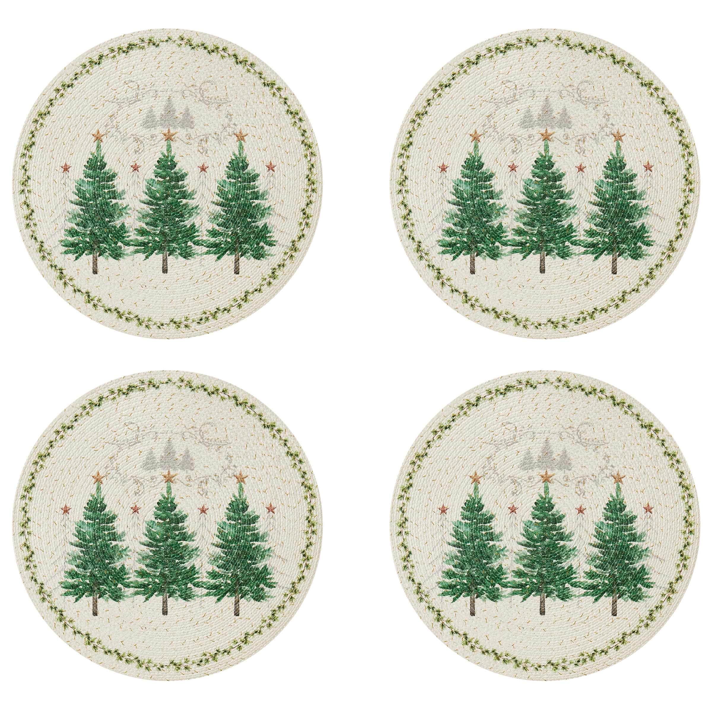 Avanti Trees Set of 4 Round Placemats