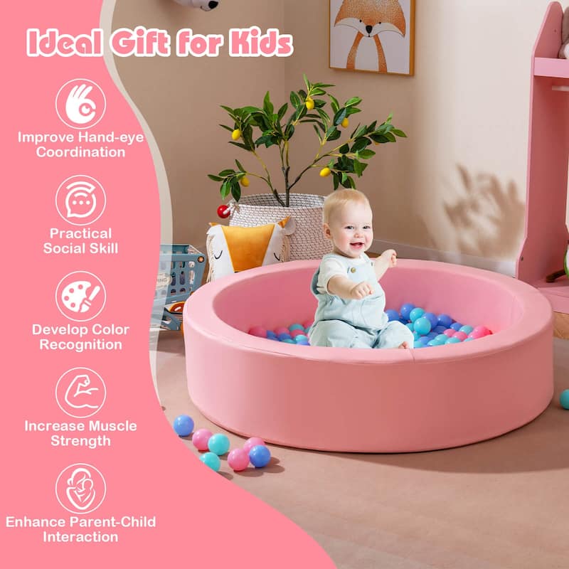 Costway 42.5" Round Foam Ball Pits with 25D Sponge Filling Washable PU - See Details