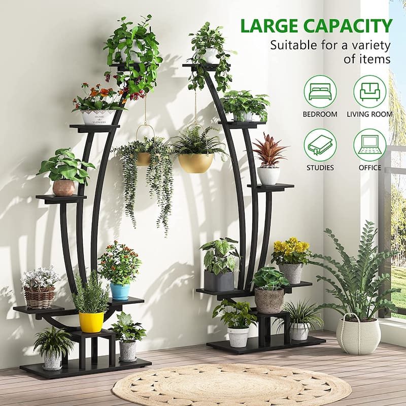 6-tier 2-piece Tall Plant Stand Shelf for Indoor Home Garden
