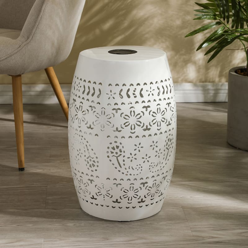 Danya Indoor/Outdoor Iron Side Table with Solar Powered Light and Built-In Battery by Christopher Knight Home