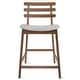 preview thumbnail 14 of 17, Set of 2 Counter Stools Open Back Medium Dark Wood Cushion Tall Chairs For Restaurant Bar Home