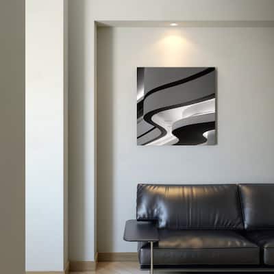Ebb-Flow 30x30 Black and White Photography Gallery Wrapped Canvas