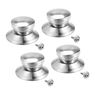 Pot Lid Knob,Replacement Knob 42x31mm for Glass,Pan Cover Lid,4pcs - Silver Tone