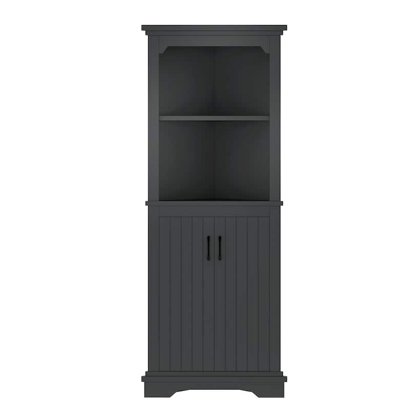 Tall Corner Cabinet with Doors for Living room, Bathroom, Dining Room or Kitchen
