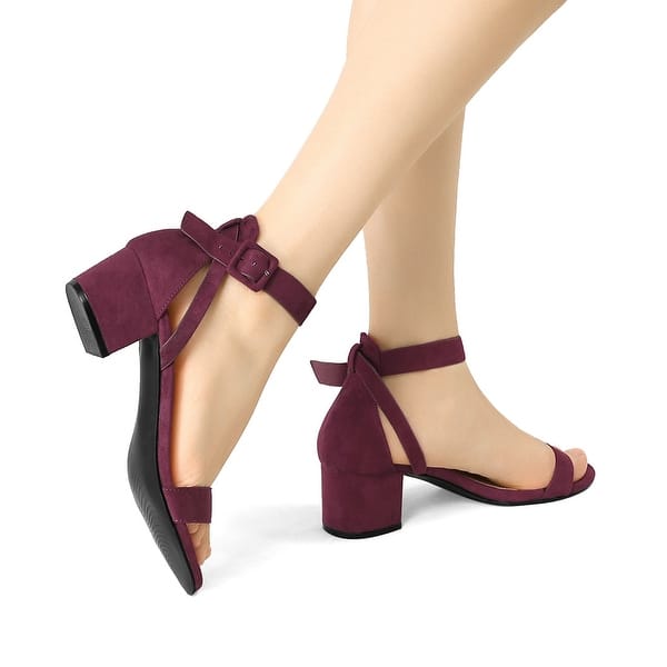 low block heel shoes with ankle strap