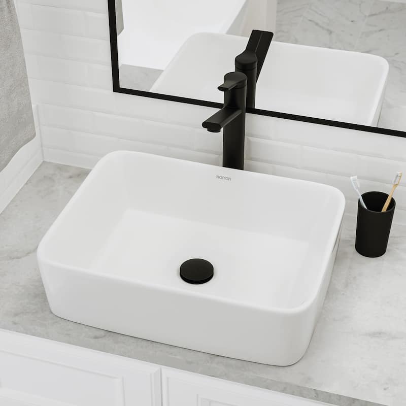 Karran Valera 19" Vitreous China Vessel Bathroom Sink in White