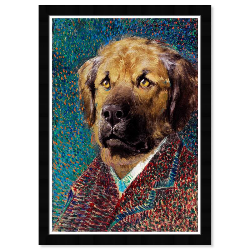 Wynwood Studio Prints Animals Dog Van Gogh Brown and Traditional Wall Art Canvas Print