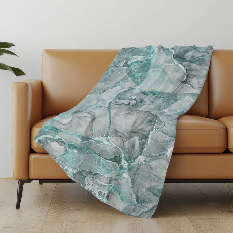 Premium Machine Washable Modern Abstract Sherpa Throw Blanket