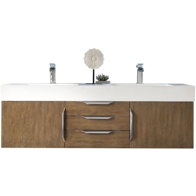 James Martin Vanities 983-V59D-W-N-GW Columbia 60" Wall Mounted Double