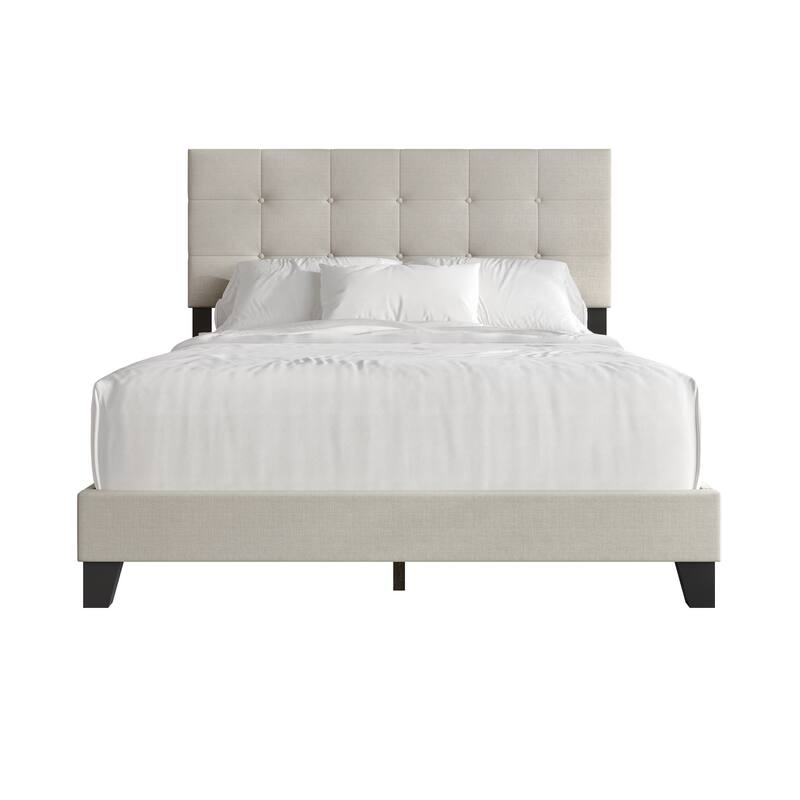 CraftPorch Contemporary Tufted Bed - Warm Grey - Twin